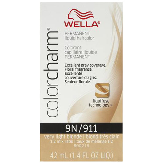 WELLA COLOR CHARM PERMANENT LIQUID HAIR COLOR - 9N/911 VERY LIGHT BLONDE