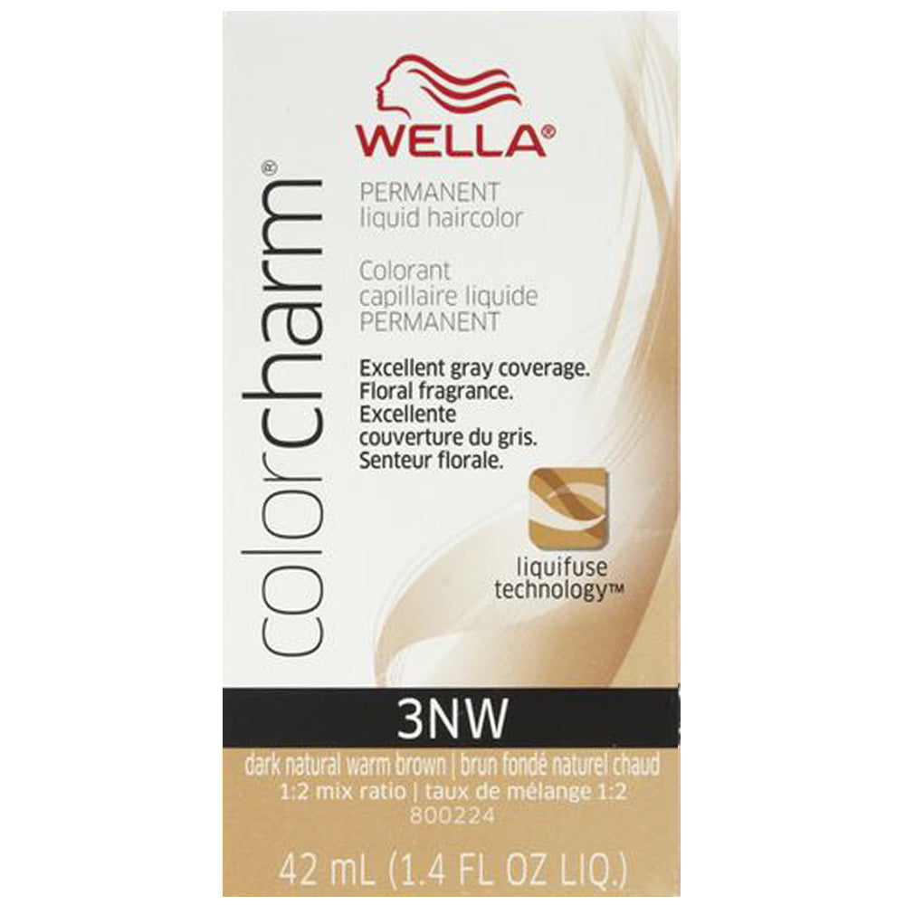 WELLA COLOR CHARM PERMANENT LIQUID HAIR COLOR - 3NW DARK NATURAL WARM BROWN