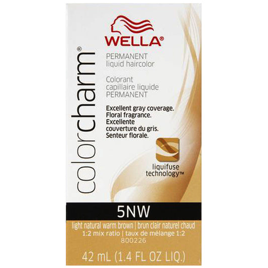 WELLA COLOR CHARM PERMANENT LIQUID HAIR COLOR - 5NW LIGHT NATURAL WARM BROWN