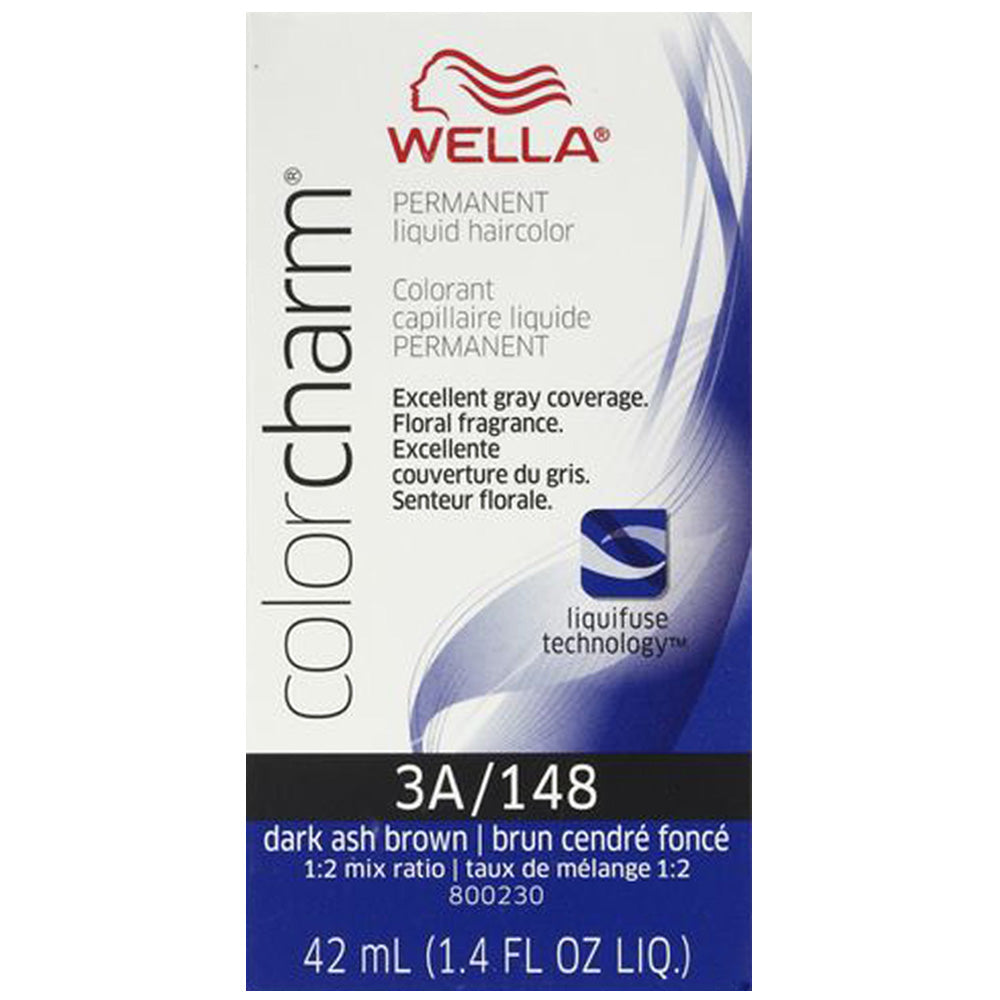 WELLA COLOR CHARM PERMANENT LIQUID HAIR COLOR - 3A/148 DARK ASH BROWN