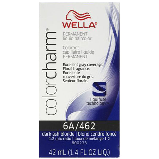 WELLA COLOR CHARM PERMANENT LIQUID HAIR COLOR - 6A/462 DARK ASH BLONDE