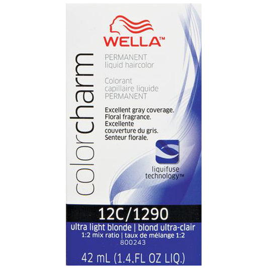 WELLA COLOR CHARM PERMANENT LIQUID HAIR COLOR - 12C/1290 ULTRA LIGHT BLONDE