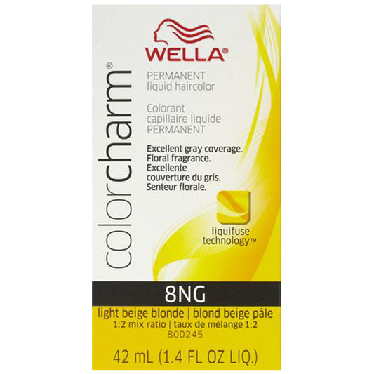 WELLA COLOR CHARM PERMANENT LIQUID HAIR COLOR - 8NG LIGHT BEIGE BLONDE