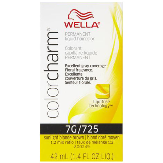 WELLA COLOR CHARM PERMANENT LIQUID HAIR COLOR - 7G/725 SUNLIGHT BLONDE BROWN