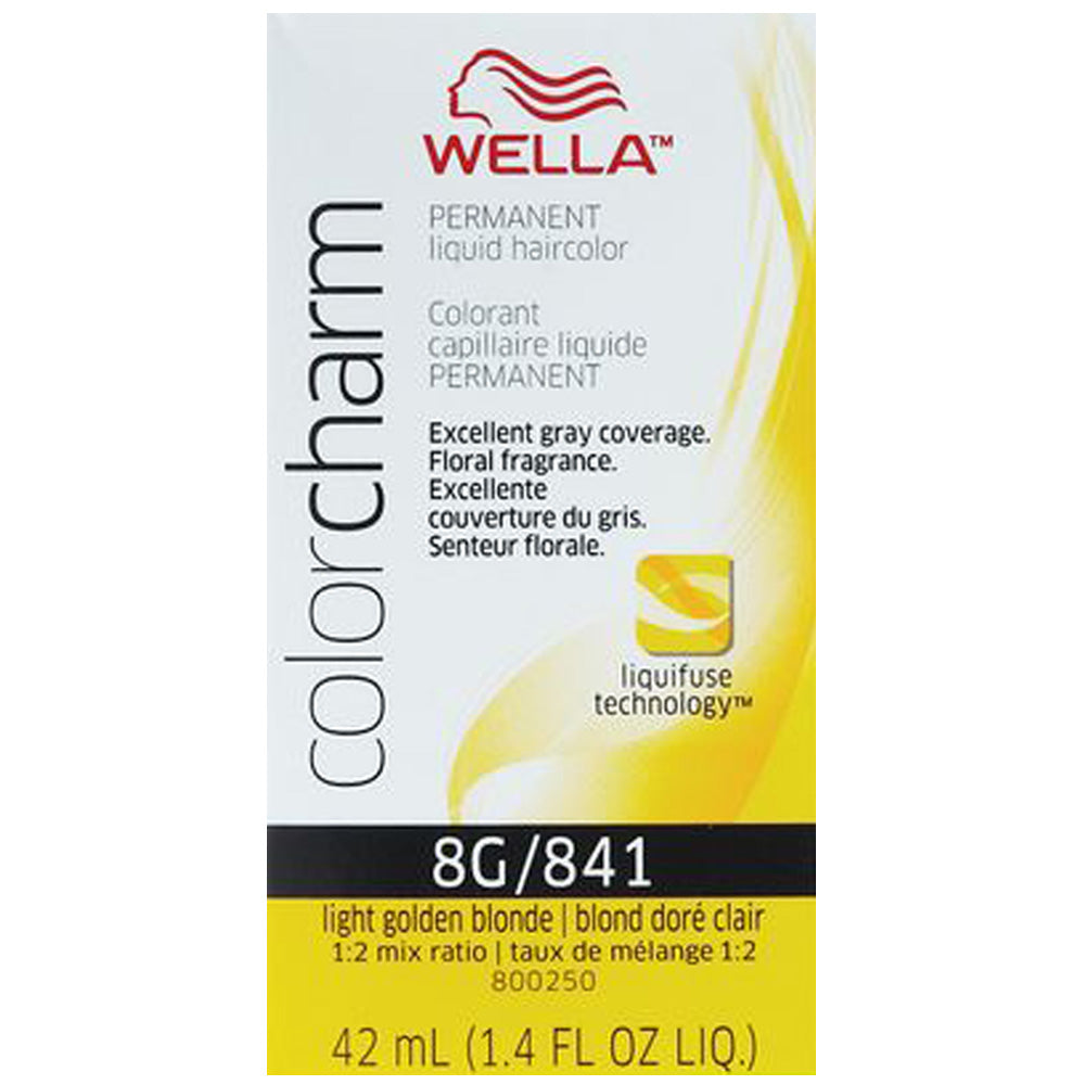 WELLA COLOR CHARM PERMANENT LIQUID HAIR COLOR - 8G/841 LIGHT GOLDEN BLONDE