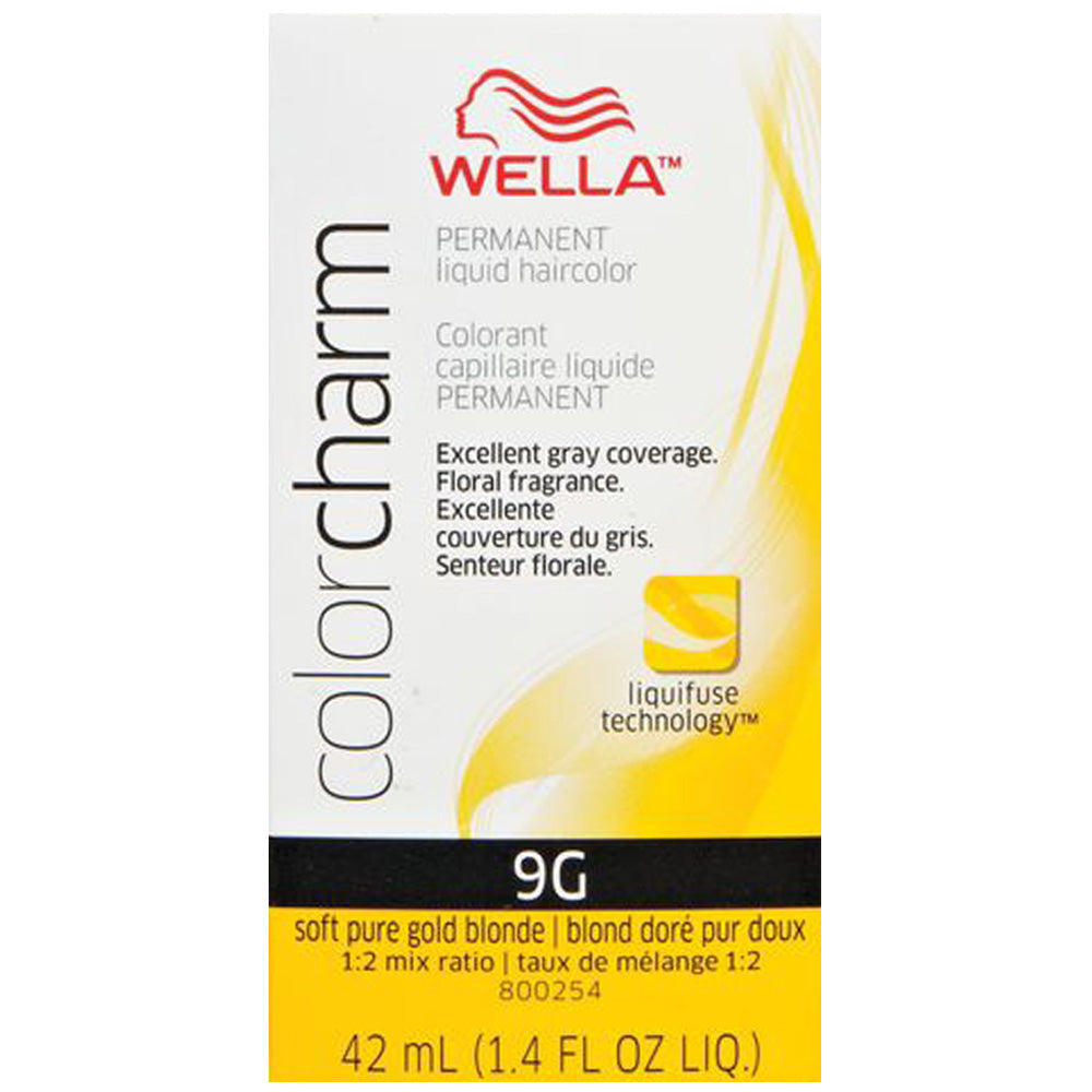 WELLA COLOR CHARM PERMANENT LIQUID HAIR COLOR - 9G SOFT PURE GOLD BLONDE