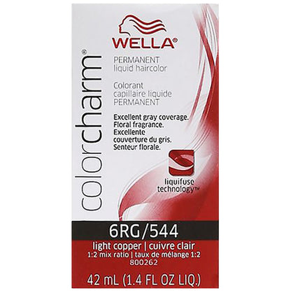 WELLA COLOR CHARM PERMANENT LIQUID HAIR COLOR - 6RG/544 LIGHT COPPER