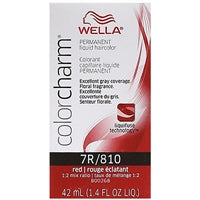 wella color charm permanent liquid hair color - 7r/810 red