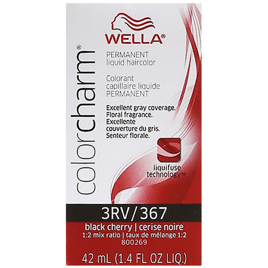 WELLA COLOR CHARM PERMANENT LIQUID HAIR COLOR - 3RV/367 BLACK CHERRY