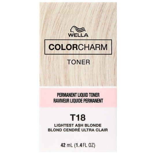 WELLA COLOR CHARM PERMANENT LIQUID HAIR COLOR - TONER T18 LIGHTEST ASH BLONDE