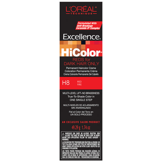 L'OREAL EXCELLENCE HICOLOR PERMANENT CREME HAIR COLOR REDS - H8 RED FIRE