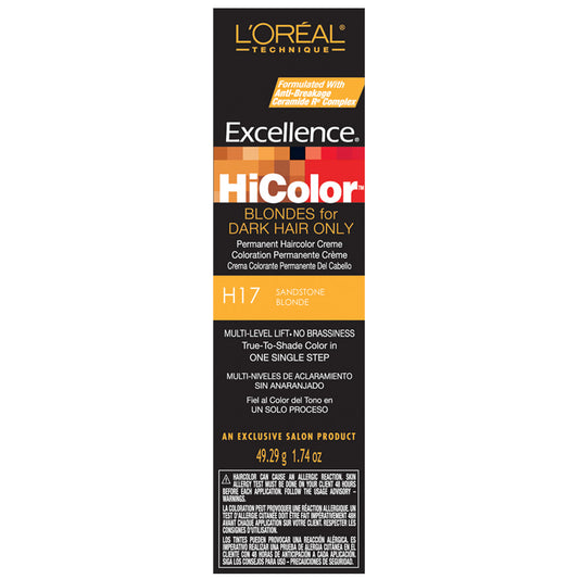 L'OREAL EXCELLENCE HICOLOR PERMANENT CREME HAIR COLOR BLONDES - H17 SANDSTONE BLONDE