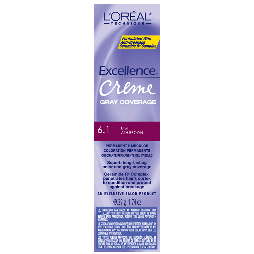 L'OREAL EXCELLENCE PERMANENT CREME HAIR COLOR - 6.1 LIGHT ASH BROWN