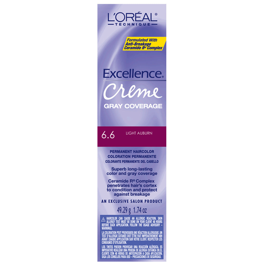 L'OREAL EXCELLENCE PERMANENT CREME HAIR COLOR - 6.6 LIGHT AUBURN