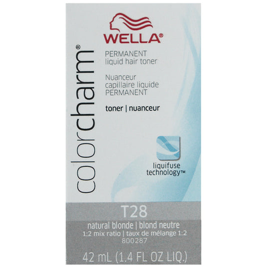 WELLA COLOR CHARM PERMANENT LIQUID HAIR COLOR - TONER T28 NATURAL BLONDE