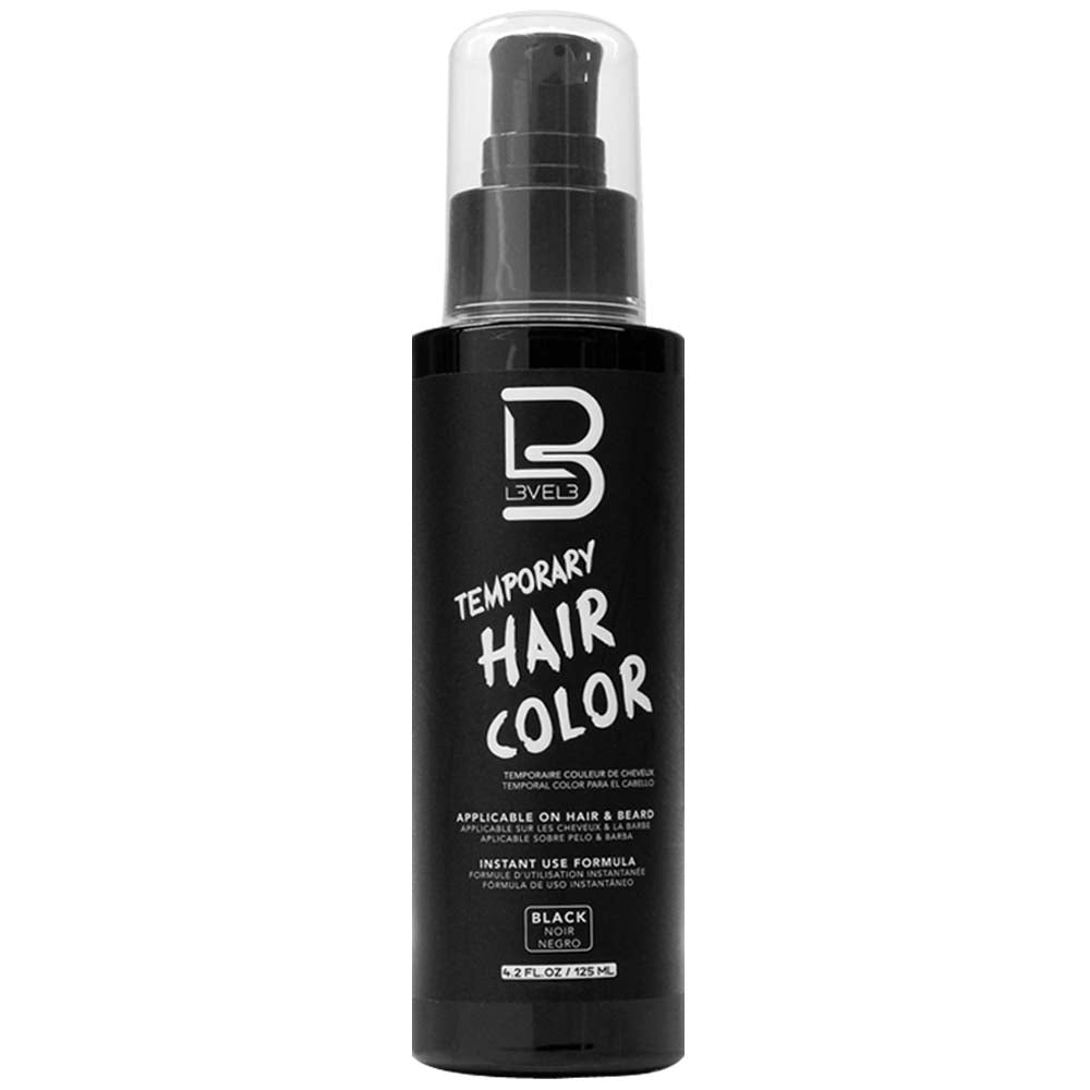 L3VEL3 Temporary Hair & Beard Color - Black 4.2 oz