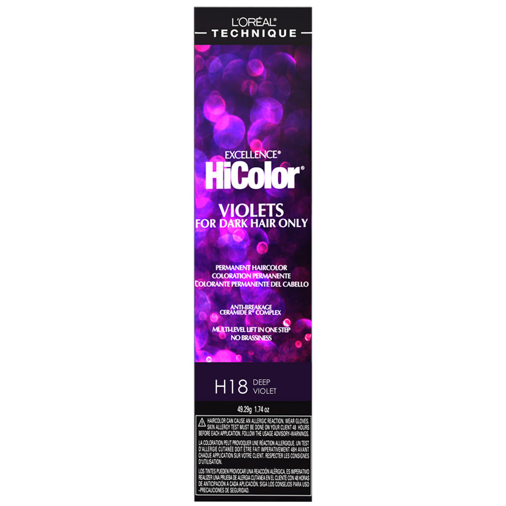 L'OREAL EXCELLENCE HICOLOR PERMANENT CREME HAIR COLOR VIOLETS - H18 DEEP VIOLET