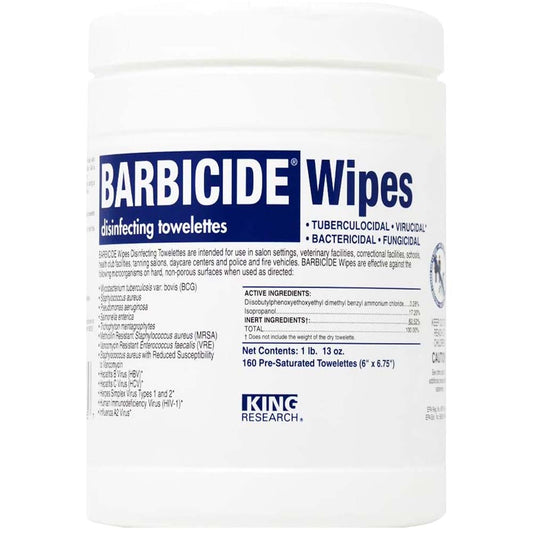 BARBICIDE DISINFECTING TOWELETTES WIPES - 160 PC