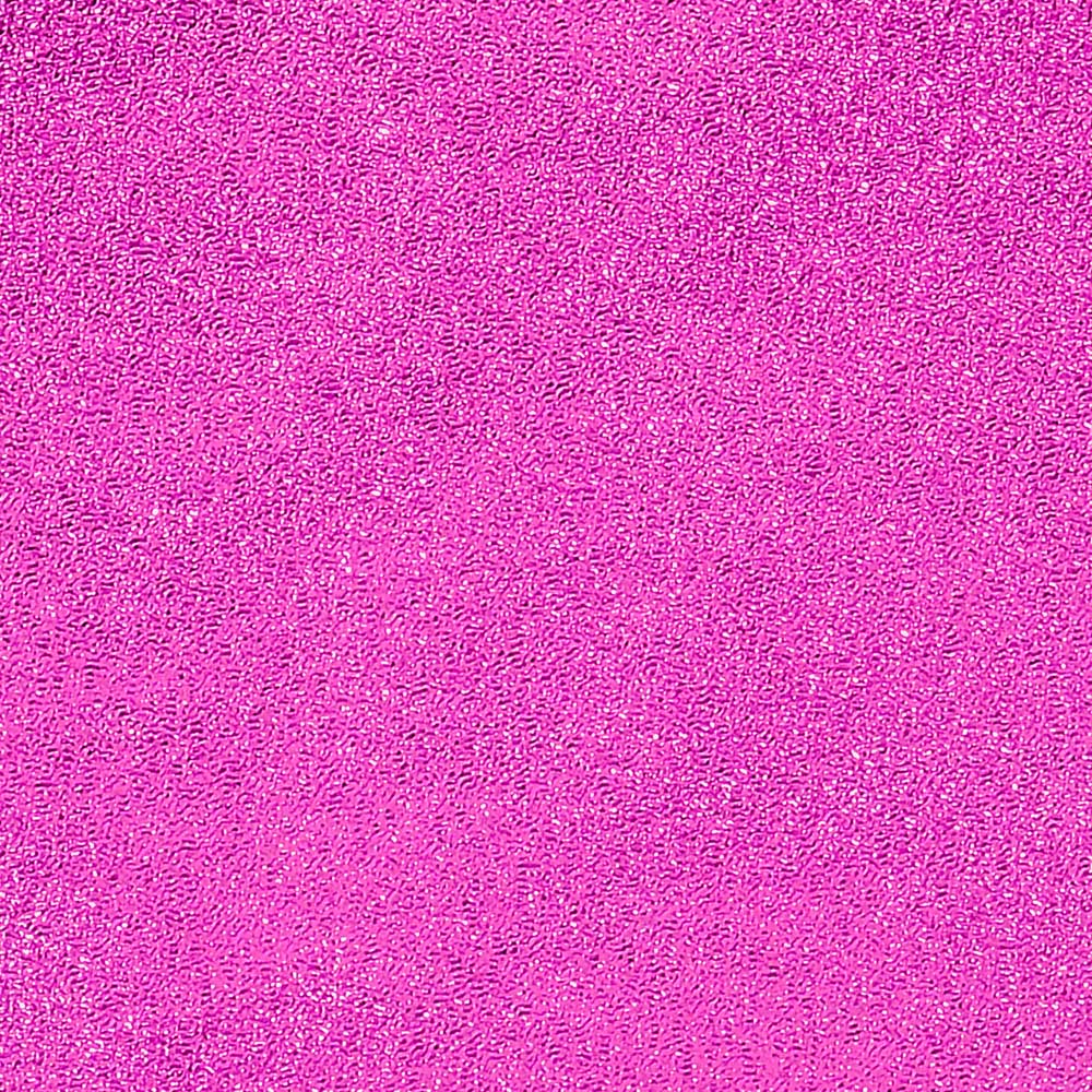 A close-up texture shot of a vibrant pink glittery fabric or material surface.
