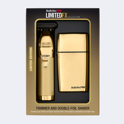 BABYLISSPRO TRIMMER & DOUBLE-FOIL SHAVER DUO - GOLDFX LIMITEDFX