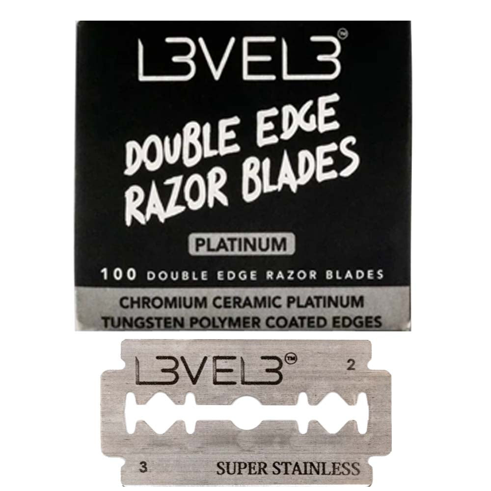 Poweredge 3 Razor L3VEL3 DOUBLE EDGE PLATINUM RAZOR BLADES - 100 PC