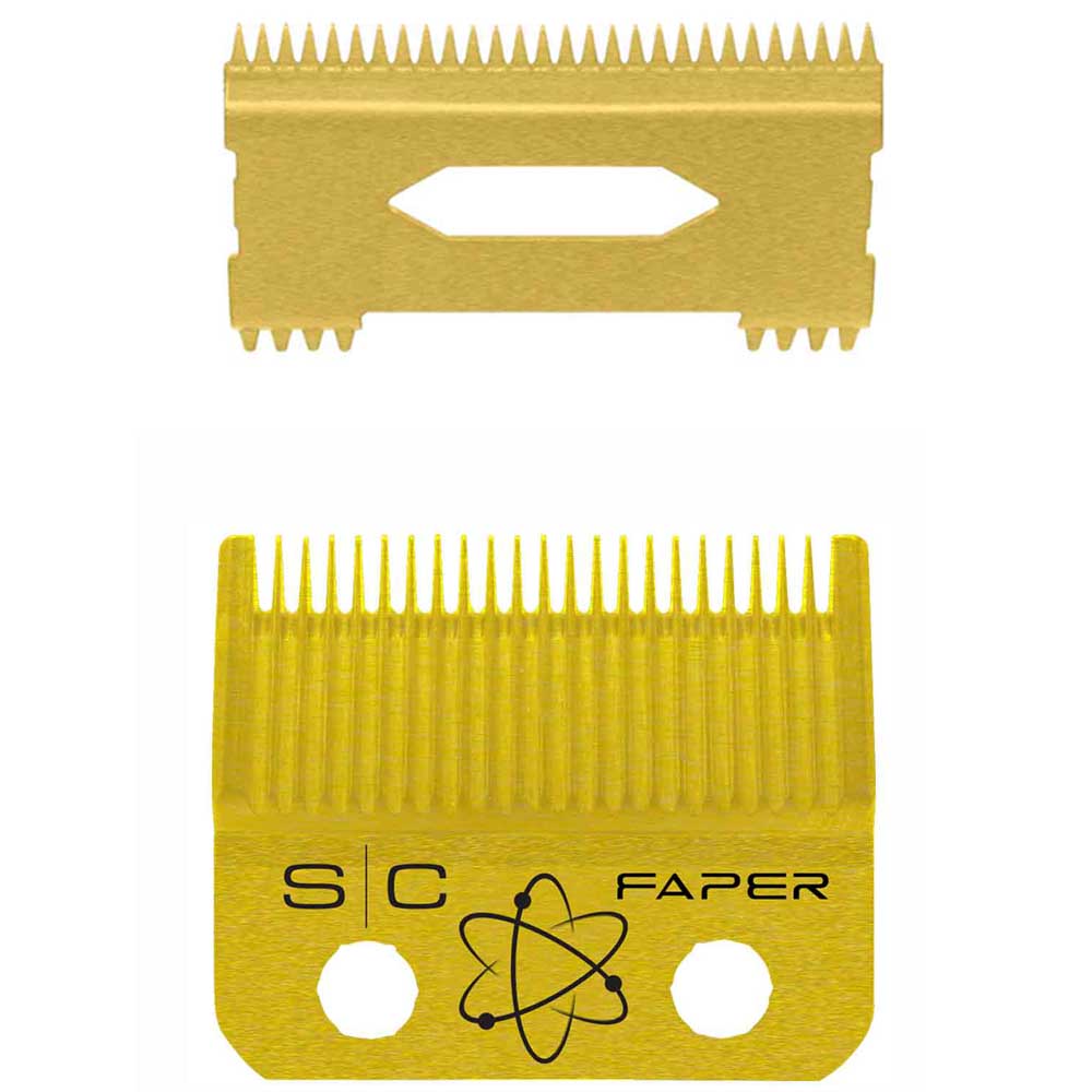 STYLECRAFT FIXED GOLD TITANIUM FAPER CLIPPER BLADE WITH MOVING SLIM DEEP CUTTER SET Clipper Blade STYLECRAFT for sacramento, california, barbers, hair stylist, cosmetologist, beauty industry