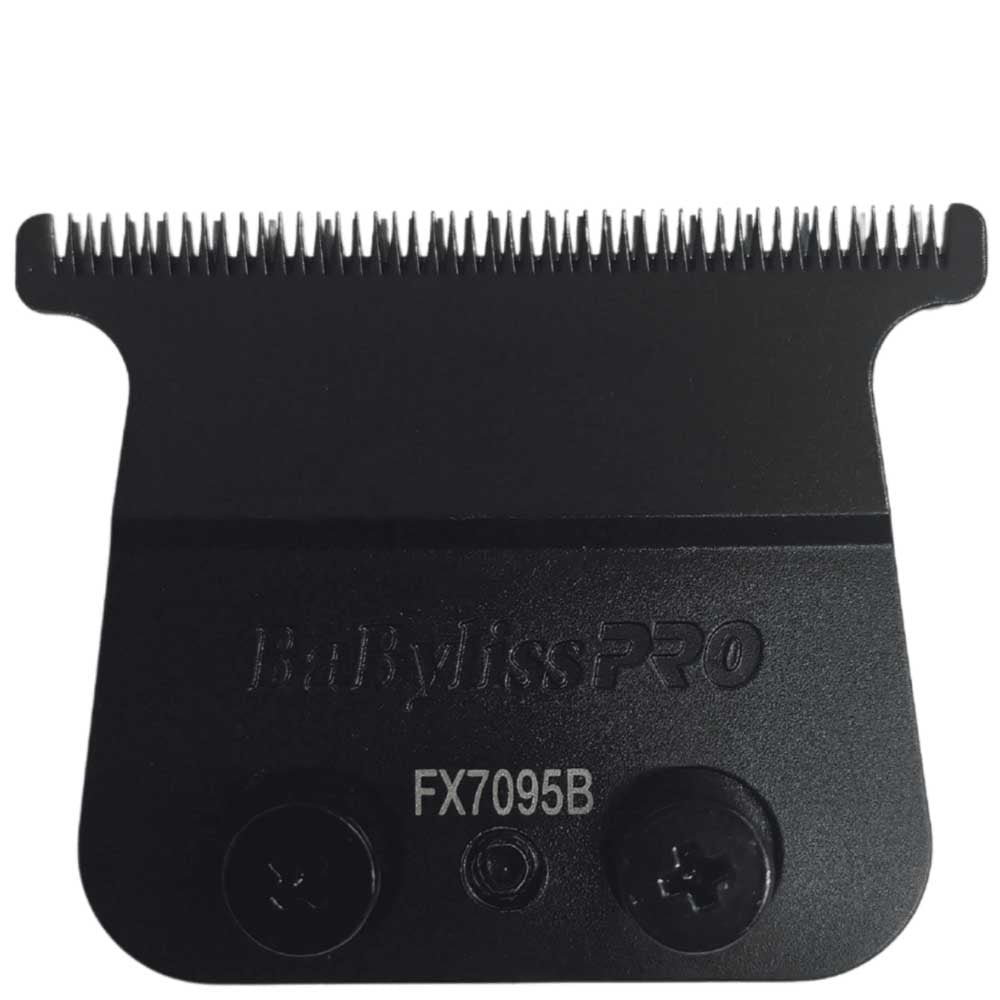 Close-up of the black titanium BaBylissPRO Deep-Tooth MIM T-Blade, model FX7095B
