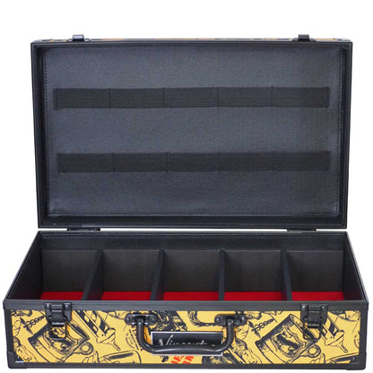 Sewicob Vincent MasterCase Junior open hard briefcase showing compartments and red-lined interior for barber tools