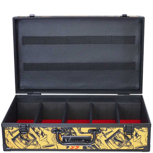 Sewicob Vincent MasterCase Junior open hard briefcase showing compartments and red-lined interior for barber tools