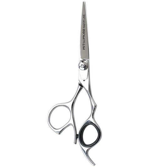 Misaki Mitsumura 6-inch professional stainless steel hair styling shear with an ergonomic offset handle