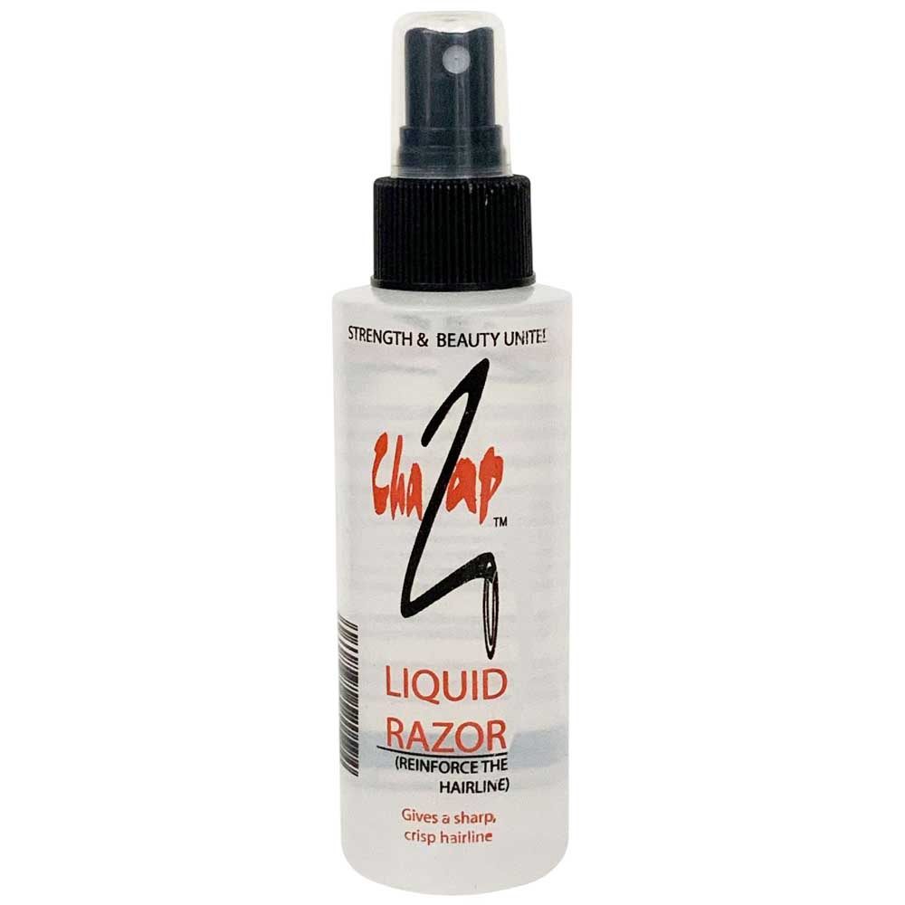 Chazap Hairline Liquid Razor 4 oz bottle front view for precise edge line ups