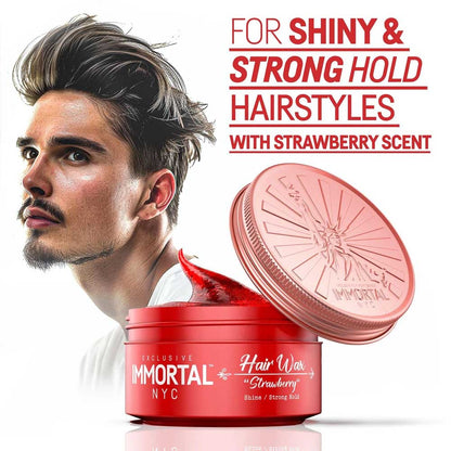IMMORTAL NYC HAIR WAX - STRAWBERRY 5.07 OZ Hair Wax IMMORTAL for sacramento, california, barbers, hair stylist, cosmetologist, beauty industry