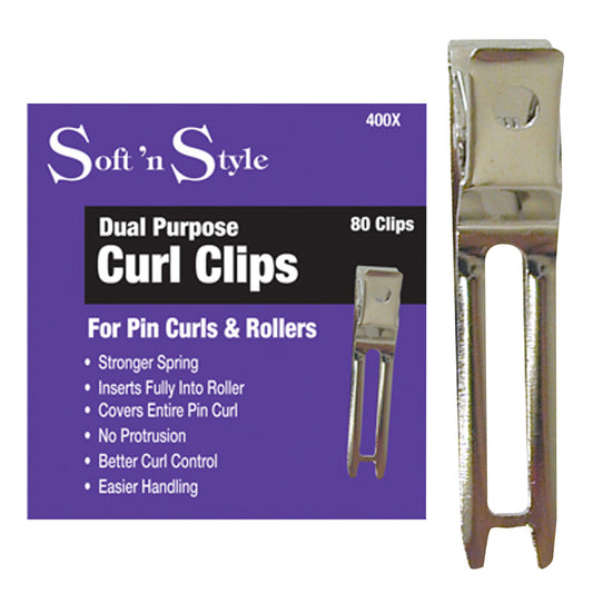 SOFT 'N STYLE DUAL PURPOSE CURL CLIPS - 80 PK