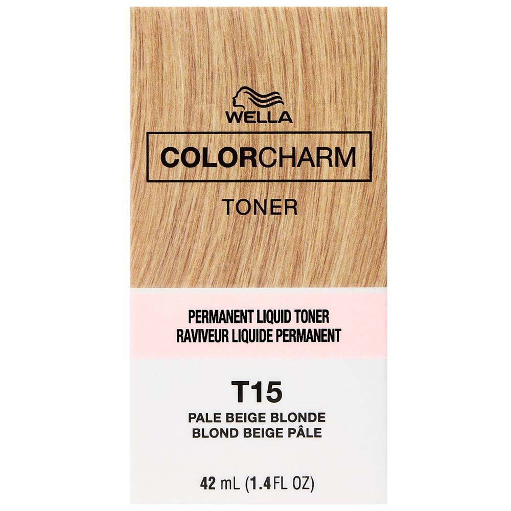 WELLA COLOR CHARM PERMANENT LIQUID HAIR COLOR - TONER T15 PALE BEIGE BLONDE