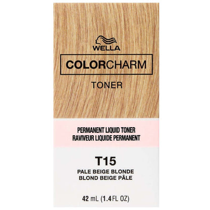 WELLA COLOR CHARM PERMANENT LIQUID HAIR COLOR - TONER T15 PALE BEIGE BLONDE