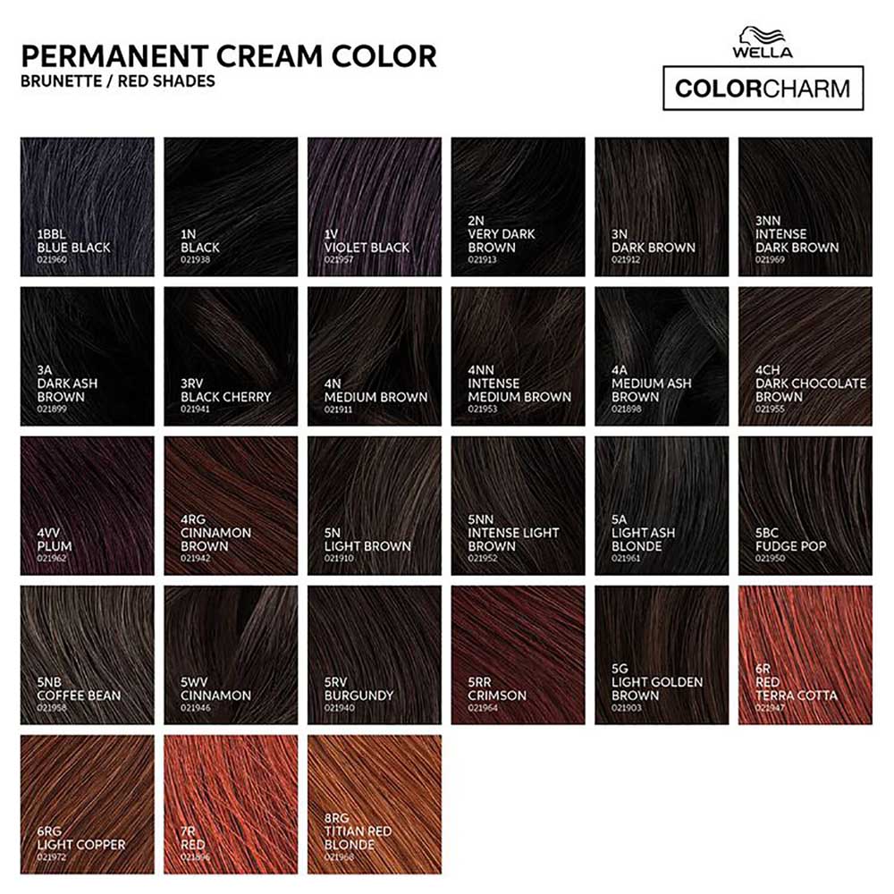 WELLA COLOR CHARM PERMANENT CREAM HAIR COLOR Permanent Color WELLA for sacramento, california, barbers, hair stylist, cosmetologist, beauty industry