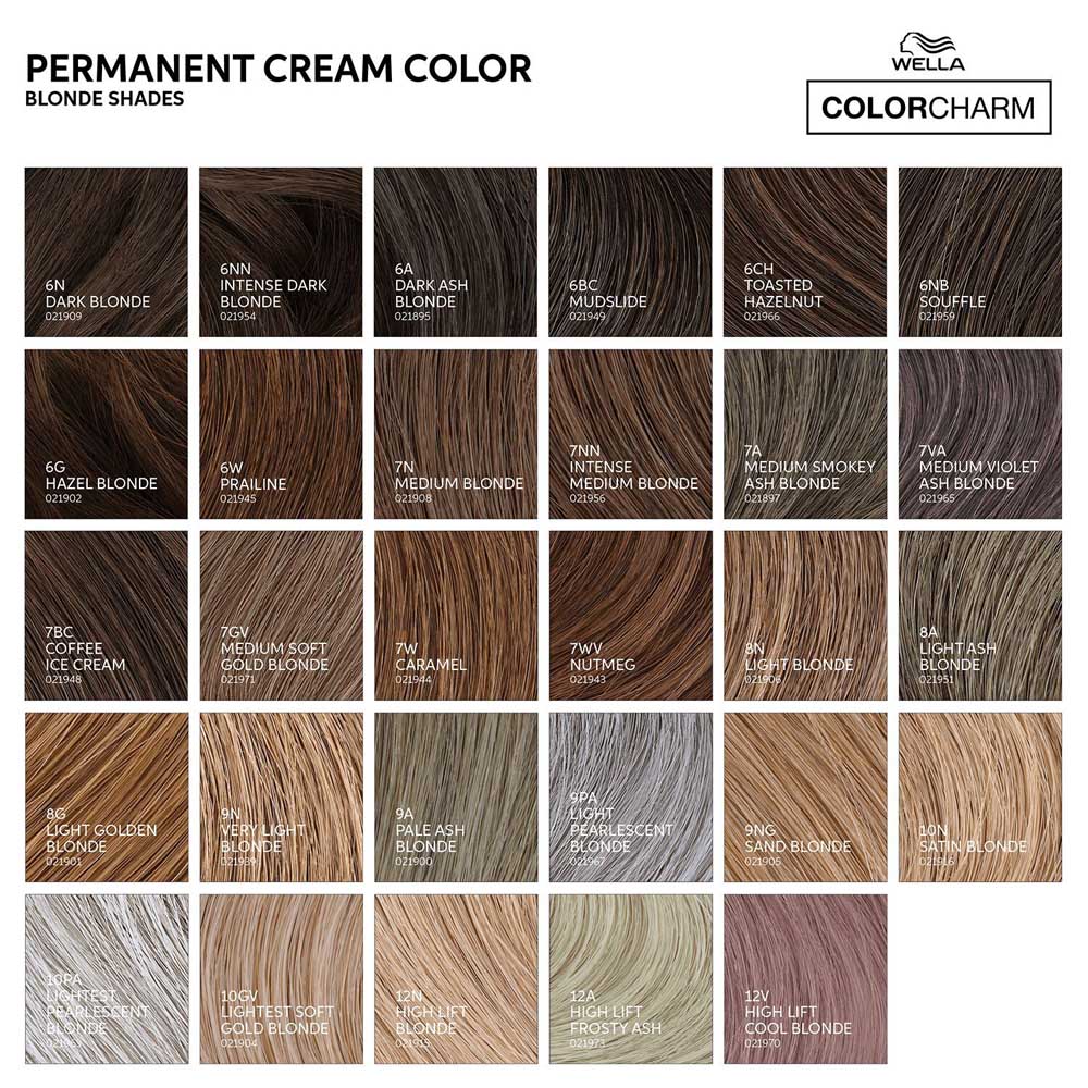 WELLA COLOR CHARM PERMANENT CREAM HAIR COLOR Permanent Color WELLA for sacramento, california, barbers, hair stylist, cosmetologist, beauty industry
