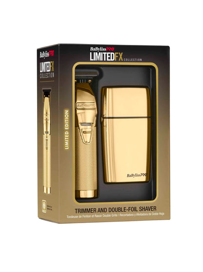 BABYLISSPRO TRIMMER & DOUBLE-FOIL SHAVER DUO - GOLDFX LIMITEDFX