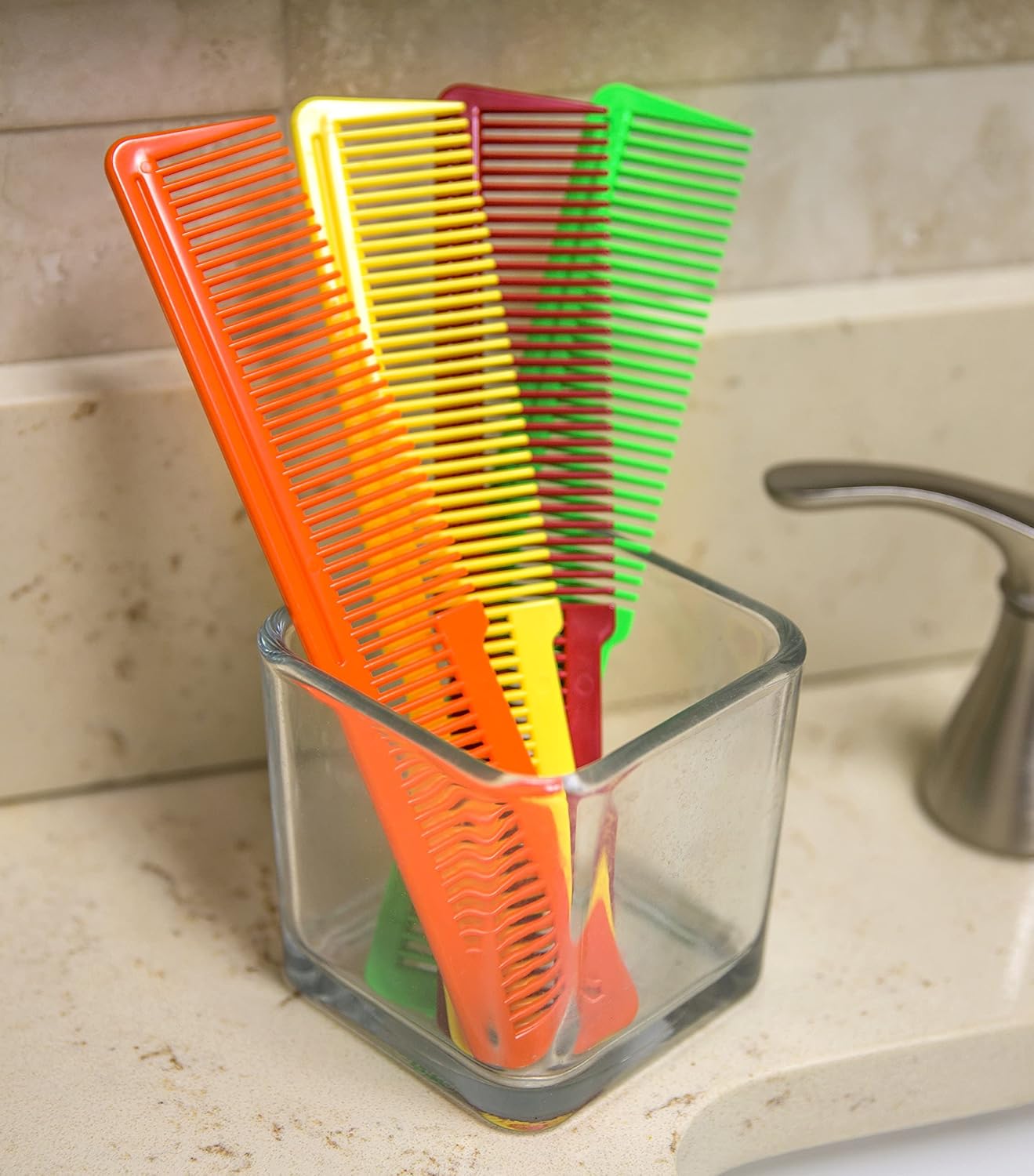 A professional Wahl Large Styling Comb featuring a dual-texture layout. The upper half is designed with wide, sturdy teeth for sectioning and detangling, while the lower handle portion consists of finer, closely spaced teeth engineered for precise tension and clipper-over-comb detailing. | BeauBar Supply